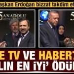 &Uuml;lke TV ve Haber7'ye &ouml;d&uuml;l! Başkan Erdoğan bizzat tevdi etti