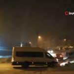 Buzlanan yolda kayan servis minib&uuml;s&uuml; kamerada