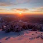 Murat Dağı termal kayak merkezinde eşsiz gün batımı manzarası