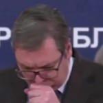Sırbistan Cumhurbaşkanı Aleksandar Vucic'in zor anları! Koronavirüs açıklaması yaparken...
