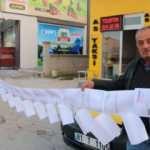 Yediği trafik cezaları 6 metreyi buldu