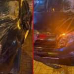 Başıboş atlar otomobilin &uuml;zerine &ccedil;ıktı, s&uuml;r&uuml;c&uuml; neye uğradığını şaşırdı