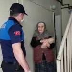 Zabıta ekipleri Hanife Teyze'yi duygulandırdı