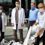 Sağlık &ccedil;alışanlarına 200 tane alabalık hediye etti