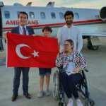 Beyninde tümör bulunan Türk vatandaşı ambulans uçakla Türkiye'ye nakledildi