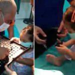 Minik kızın korku dolu anları mutlu bitti