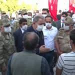 Şehit eşinin Bakan Akar'dan isteği duygulandırdı