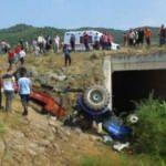 Şarampole yuvarlanan traktörün sürücüsü ağır yaralandı