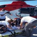 Üzerine televizyon düşen bebek, ambulans uçakla hastaneye sevk edildi