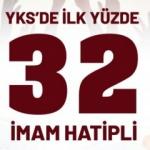 YKS'de ilk y&uuml;zde 32 imam hatipli