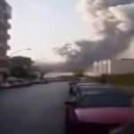 Beyrut'ta atom bombasını andıran patlamanın basıncı amatör kameramanı yuttu