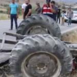 Trakt&ouml;r şarampole devrildi: 1'i &ccedil;ocuk 4 yaralı