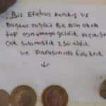 Çocuklar okul kantininde içtikleri suyun parasını not yazarak bıraktı