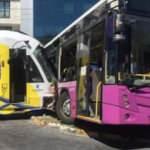 İstanbul'da tramvay halk otobüsüne çarptı
