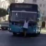 Otobüse maskesiz alınmayınca, sileceklere tutundu