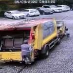 Sarıyer'de çöp kamyonu dehşetinin görüntüleri ortaya çıktı