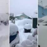 Hava sıcaklığı bir günde 30 derece düştü, bir anda kar yağmaya başladı
