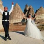 Gelin damat, peribacaları arasında zeybek oynadı