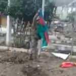 Azerbaycan bayrağı göndere çekildi