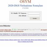 2020 DGS sonuç sorgulama ekranı: ÖSYM DGS yerleştirme sonuçlarını açıkladı!