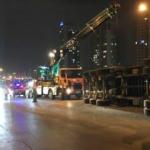 TEM Otoyolu'nda TIR devrildi, trafikte yoğunluk oluştu 