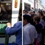 İstanbul'da tramvay durağında aşırı yoğunluk!
