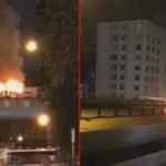 Mecidiyek&ouml;y D-100'de ara&ccedil; alev alev yandı 