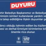 Bursa Büyükşehir Belediyesinden dolandırıcılık uyarısı