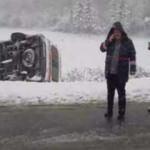 &Ccedil;atalca&rsquo;da ambulans devrildi