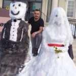 Kardan gelin ve damat yaptı! G&ouml;renlerin ilgi odağı oldu