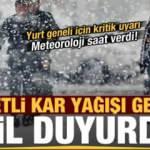 Meteoroloji il il uyardı! Kuvvetli kar yağışı geliyor...