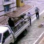 İnşaattan demirleri &ccedil;alan soyguncular rahat tavırlarıyla pes dedirtti