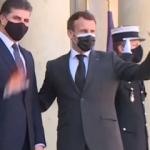 Fransa Cumhurbaşkanı Macron Paris'te Barzani ile g&ouml;r&uuml;şt&uuml;