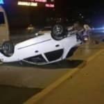 Takla atan otomobilden burnu bile kanamadan çıktı