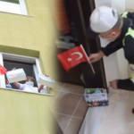Tekirdağ'da karantinadaki çocuğa polis sürpriz yaptı