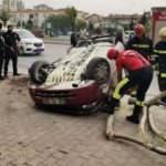 Otomobil ters döndü: 1 Yaralı
