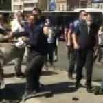 Seyyar satıcılarla zabıtayı polis ayırdı! O anlar kameralara yansıdı