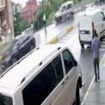 17 yaşındaki ehliyetsiz s&uuml;r&uuml;c&uuml; &ouml;nce yayaya sonra d&uuml;kkana &ccedil;arptı