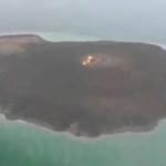 Hazar Denizi'nde patlamanın meydana geldiği &Ccedil;amur Volkanı g&ouml;r&uuml;nt&uuml;lendi