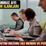 Kamuya en az İlköğretim mezunu KPSS şartsız ve şartlı memur ve personel alımı! Temmuz kamu 2021 ilanları