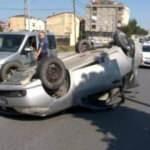 Takla atan araçtan inanılmaz kurtuluş kamerada