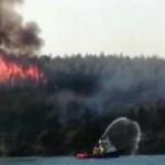 Muğla'daki orman yangınları için gemiler de devreye girdi 