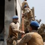 Terörle mücadelenin kahramanları komandolar yangın bölgesinde 