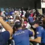 Tekirdağ'da polis ile eylem yapan işçiler arasında arbede
