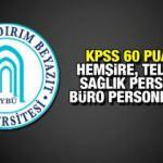 Yıldırım Beyazıt Üniversitesi KPSS 60 puan ile personel alım ilanı! Başvuru için bugün son 