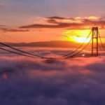 1915 Çanakkale Köprüsü sisler içerisinde 