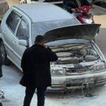 Seyir halindeki LPG'li otomobil cadde ortasında alev aldı