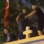 Kilise duvarında çıkıp erik dalı oynayanların cezası belli oldu