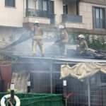 Maltepe'de halı yıkama atölyesinde yangın paniği