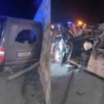 D-100'de kamyonet tıra &ccedil;arptı: 2 yaralı